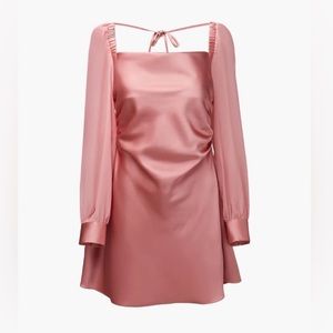 NWT WeWoreWhat pink puff sleeve mini dress